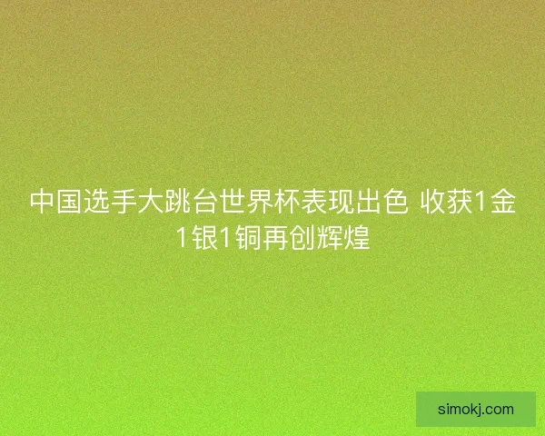 中国选手大跳台世界杯表现出色 收获1金1银1铜再创辉煌